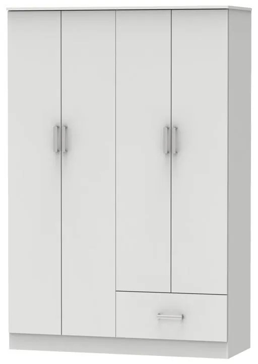 Four-leaf wardrobe Karter white melamine 121x48x180cm 121x48x180 εκ.