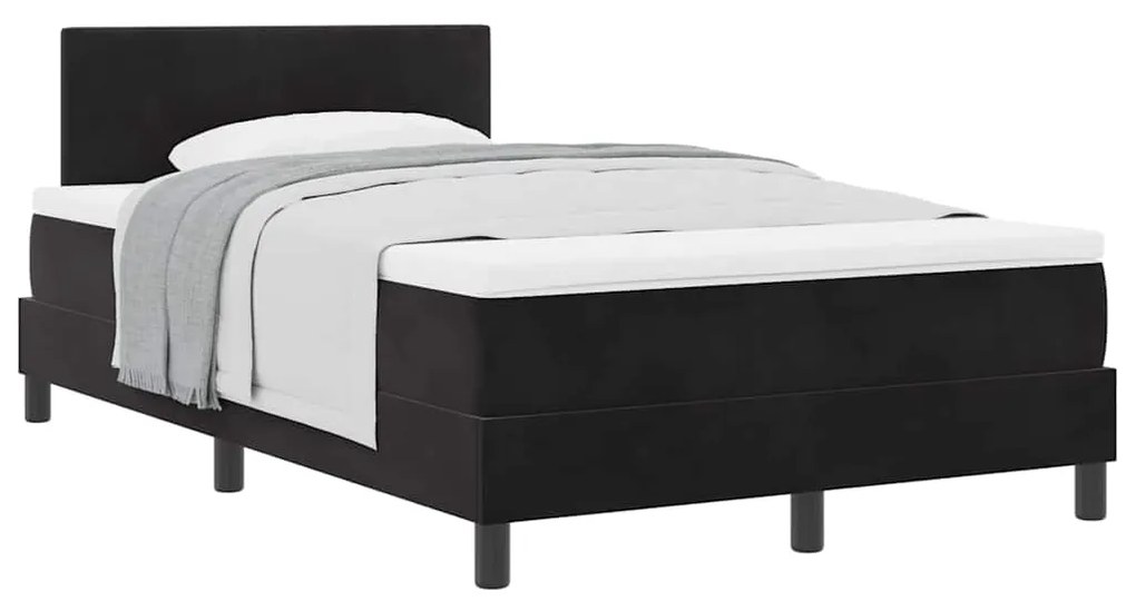 vidaXL Κρεβάτι με Ελατήρια και Στρώμα Μαύρο 120 x 200 cm ύφασμα