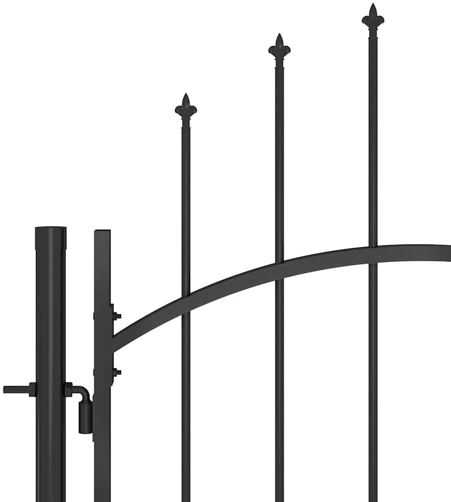 vidaXL Καγκελόπορτα Μαύρη 1 x 2,2 μ. Ατσάλινη