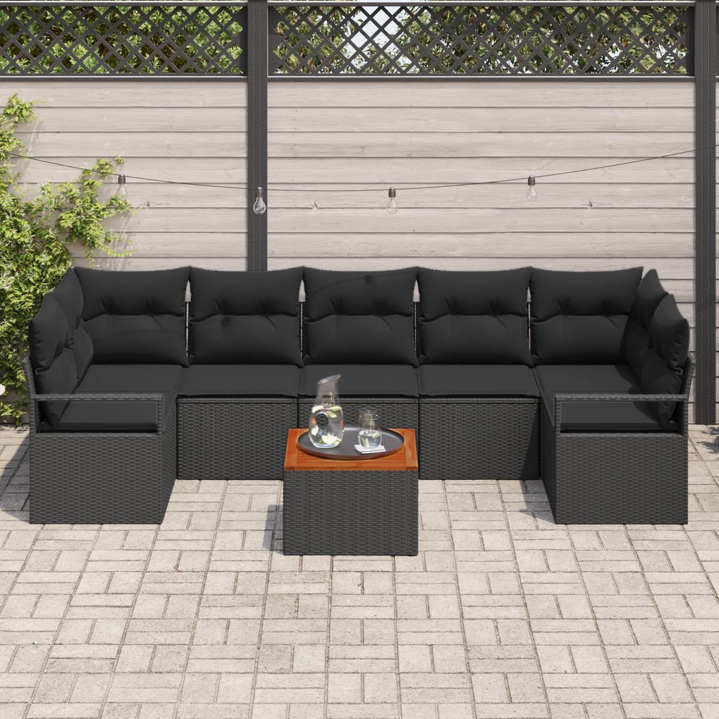 vidaXL Σετ Σαπούνι Κήπου 8 pcs Μαύρο Μεγάλο Ρατάν