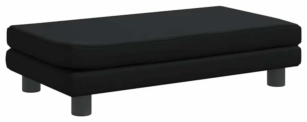 vidaXL Καναπές Παιδικός με Υποπόδιο Μαύρος 100x50x30 εκ. Συνθ. Δέρμα