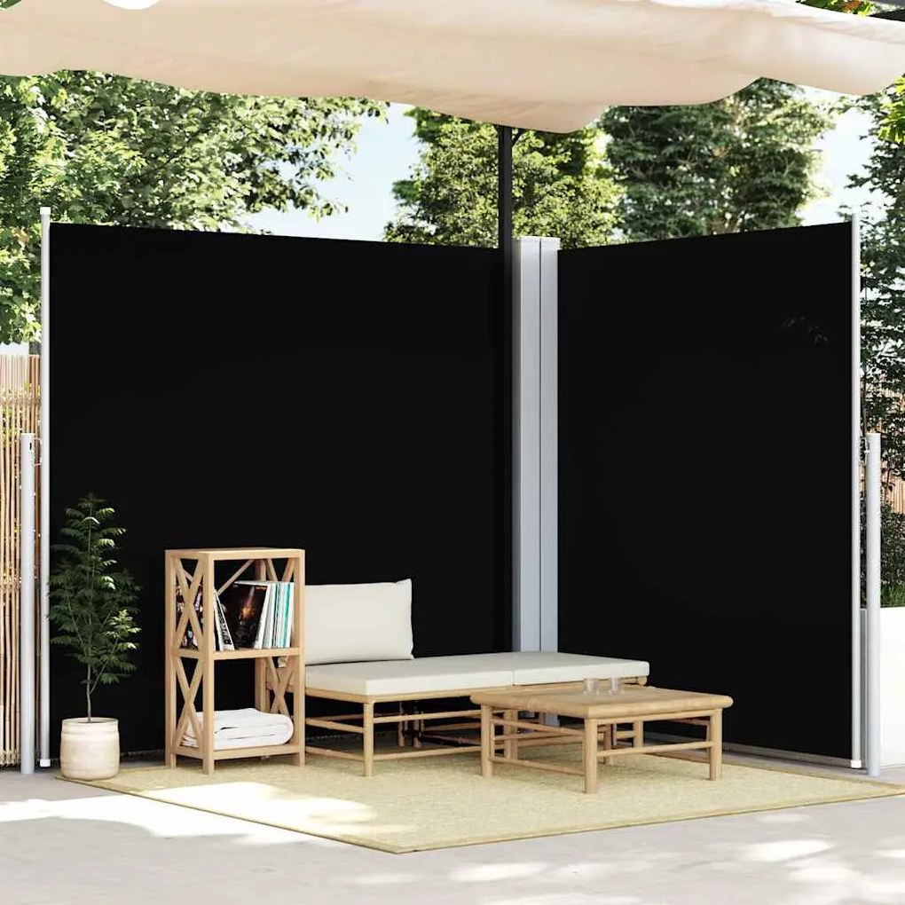 vidaXL Σκίαστρο Πλαϊνό Συρόμενο Μαύρο 200 x 600 εκ.