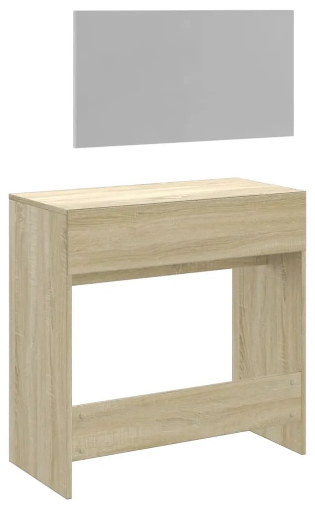 vidaXL Μπουντουάρ με Καθρέφτη Sonoma Δρυς 80 x 39 x 80 εκ.