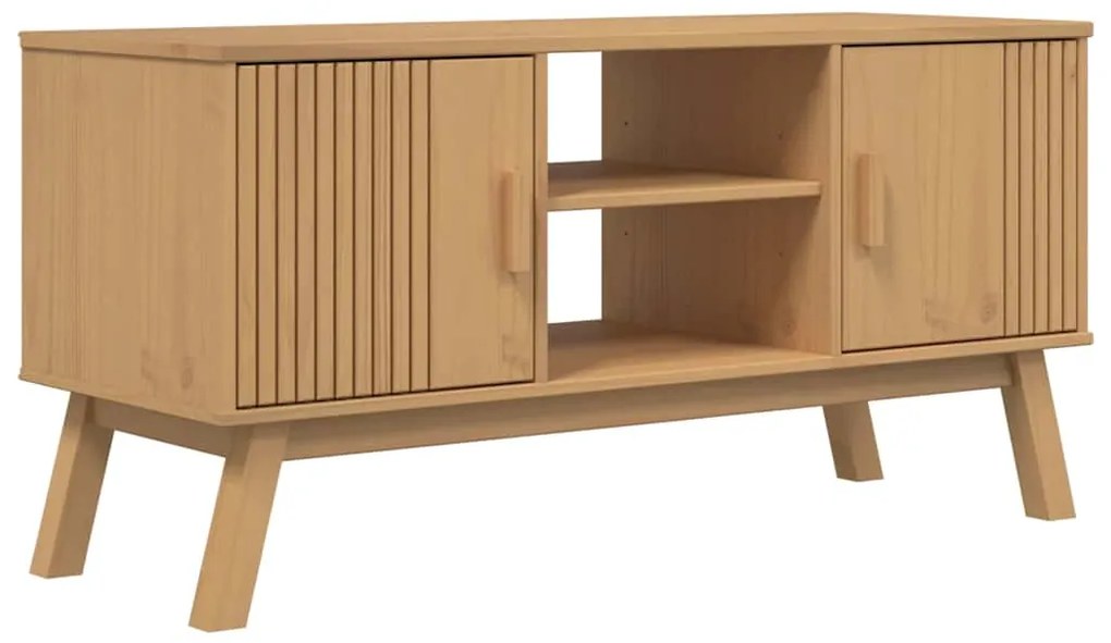 vidaXL Έπιπλο Τηλεόρασης OLDEN Καφέ 114x43x57 εκ. Μασίφ Ξύλο Πεύκου