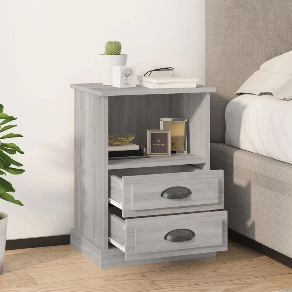 vidaXL Κομοδίνο Γκρι Sonoma 43x36x60 εκ.
