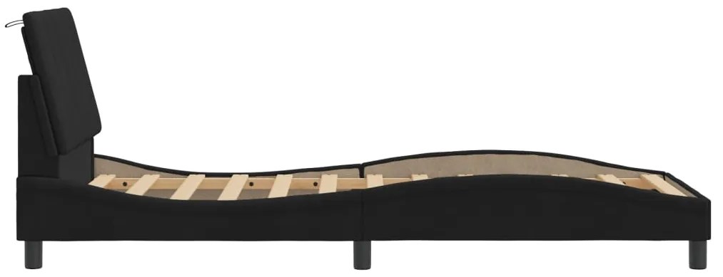 vidaXL Πλαίσιο Κρεβατιού Χωρίς Στρώμα Hanko Μαύρο 80 x 200 εκ. Βελούδινο