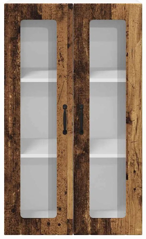 vidaXL Κρεμαστό ντουλάπι κουζίνας Παλιό ξύλο 60 x 31 x 100 εκ.