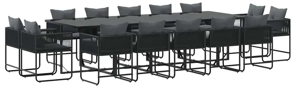 vidaXL Σέτ φαγητού για κήπο 15 pcs Μαύρο Ατσάλι