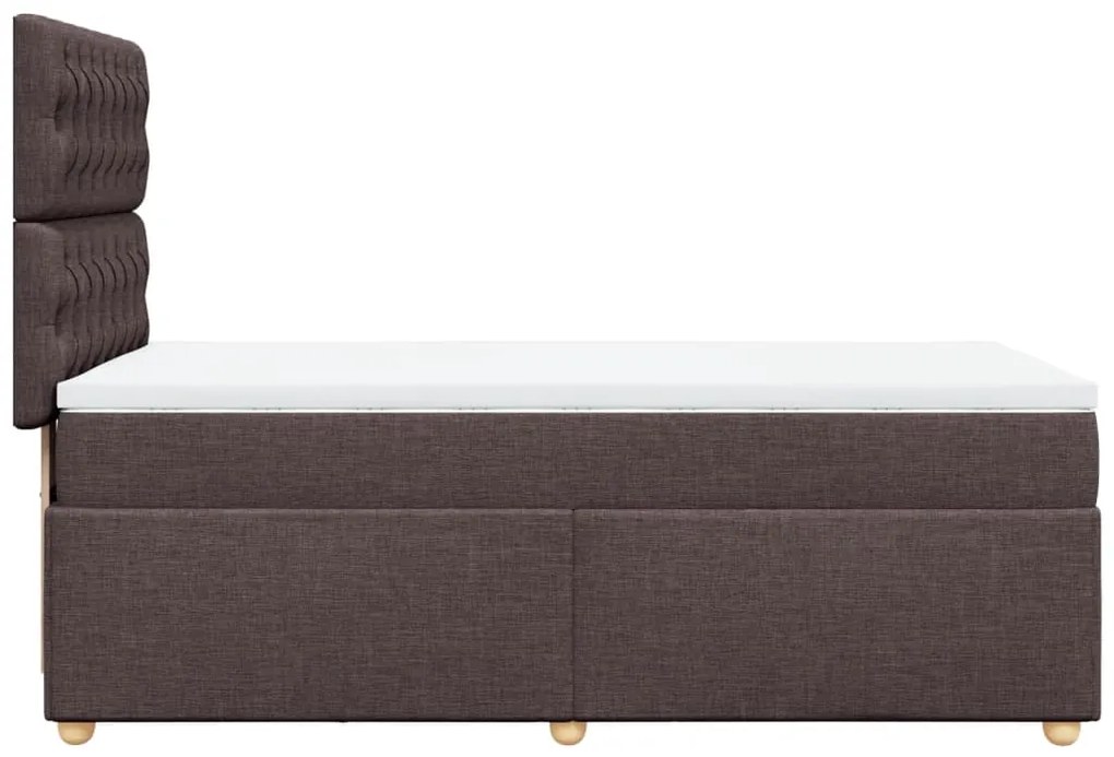 vidaXL Κρεβάτι Boxspring με Στρώμα Σκούρο Καφέ 80x200 εκ. Υφασμάτινο