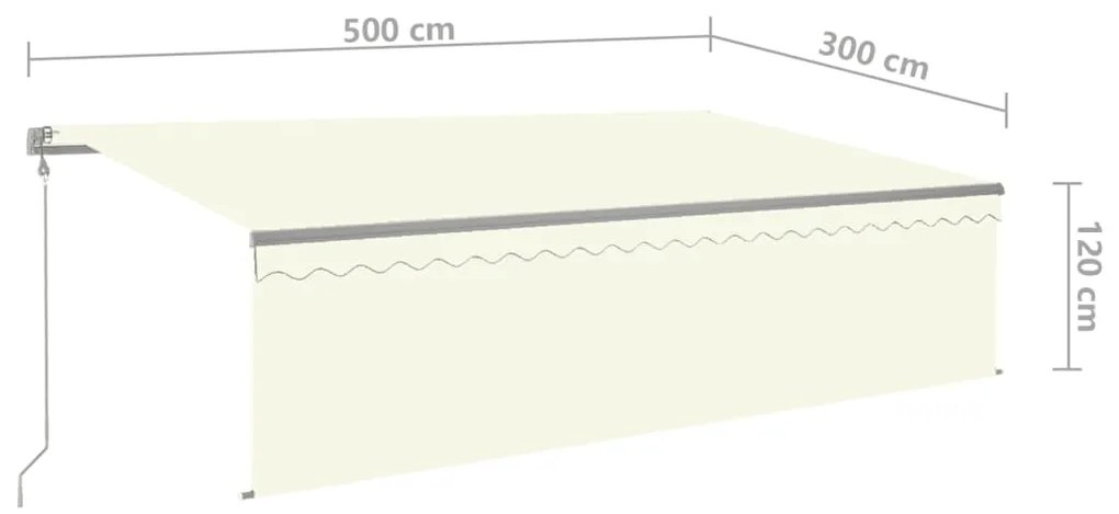 Τέντα Συρόμενη Αυτόματη με Σκίαστρο Κρεμ 5 x 3 μ. - Κρεμ
