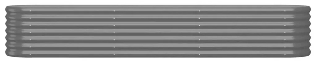 vidaXL Ζαρντινιέρα Γκρι 224x40x36 εκ. Γαλβανισμένος χάλυβας