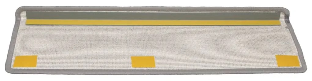 vidaXL Πατάκια Σκαλιών 15 τεμ. Ανοιχτό Γκρι 65x21x4 εκ. με Ορθογώνια Άκρη