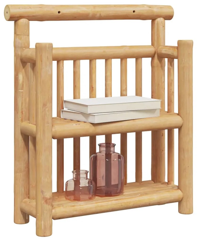 vidaXL Ράφι Τοίχου με ράφι με αποθήκευση Καφέ 40 x 13 x 44 εκ. Μπαμπού