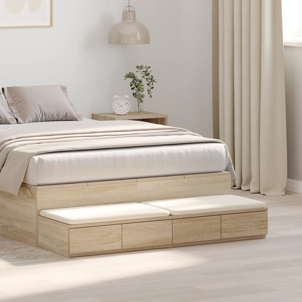 vidaXL Κομοδίνα με Συρτάρια Sonoma Oak 120x36.5x16.5 εκ Επεξεργασμένο Ξύλο