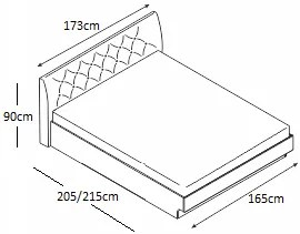 Κρεβάτι ξύλινο με δερμάτινη/ύφασμα BREEZE 160x200 DIOMMI 45-213