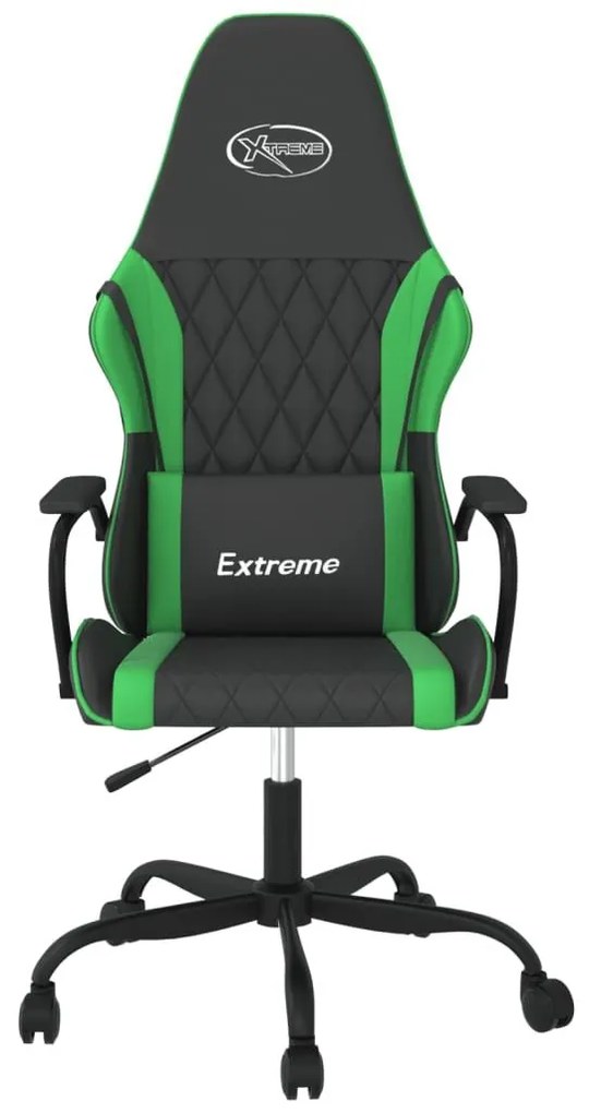 Καρέκλα Gaming Μασάζ Μαύρο/Πράσινο από Συνθετικό Δέρμα - Μαύρο