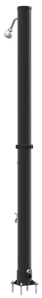 vidaXL Υπαίθρια ηλιακή ντουζιέρα Μαύρο 217 εκ. PVC και Αλουμίνιο