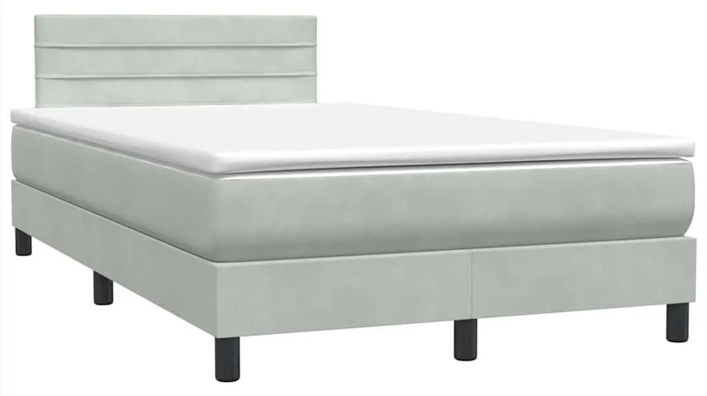 ΚΡΕΒΑΤΙ BOXSPRING ΜΕ ΣΤΡΩΜΑ ΑΝΟΙΧΤΟ ΓΚΡΙ 120X220 ΕΚ. ΒΕΛΟΥΔΙΝΟ 3317019