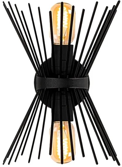 Απλίκα τοίχου Kirpi Megapap E27 μεταλλική μαύρο 23x5x33εκ. GP052-0108,1 GP052-0108,1 Μαύρο