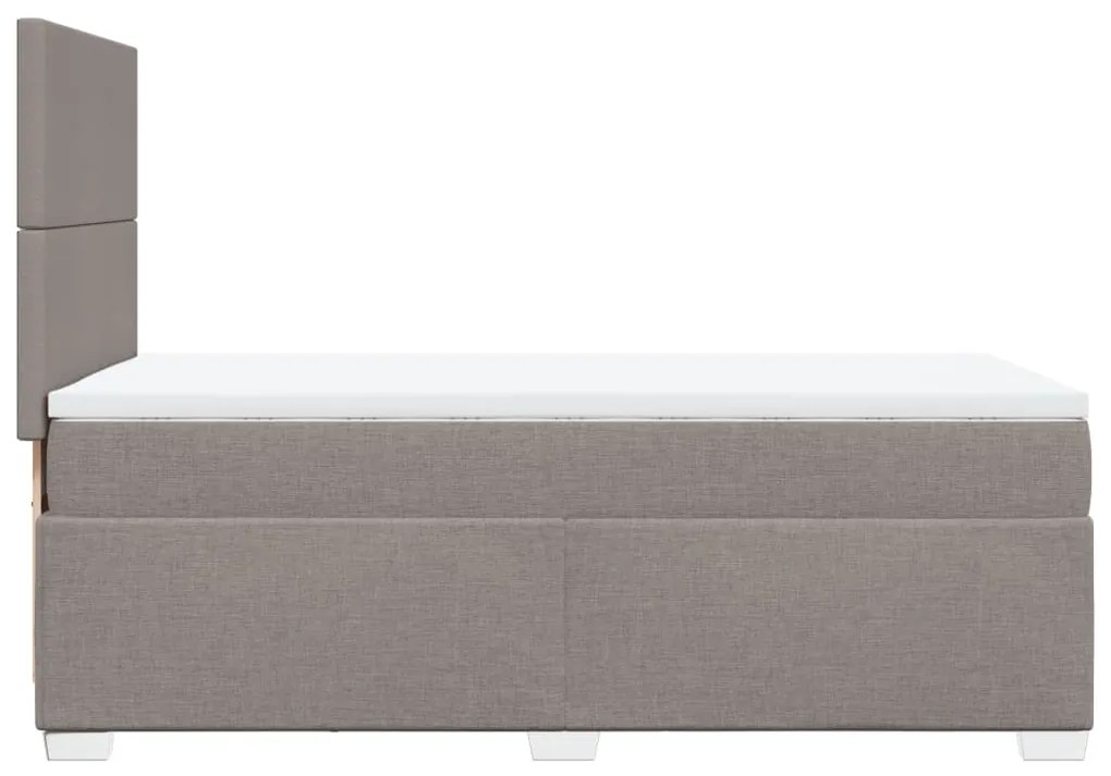 Κρεβάτι Boxspring με Στρώμα Taupe 100 x 200 εκ. Υφασμάτινο - Μπεζ-Γκρι