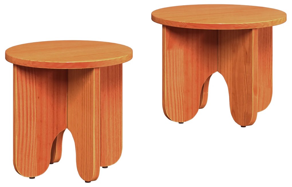 vidaXL Σετ Τραπεζιού Για Καφέ 2 pcs Καφέ κεριού 39.5 x 39.5 x 30 εκ.
