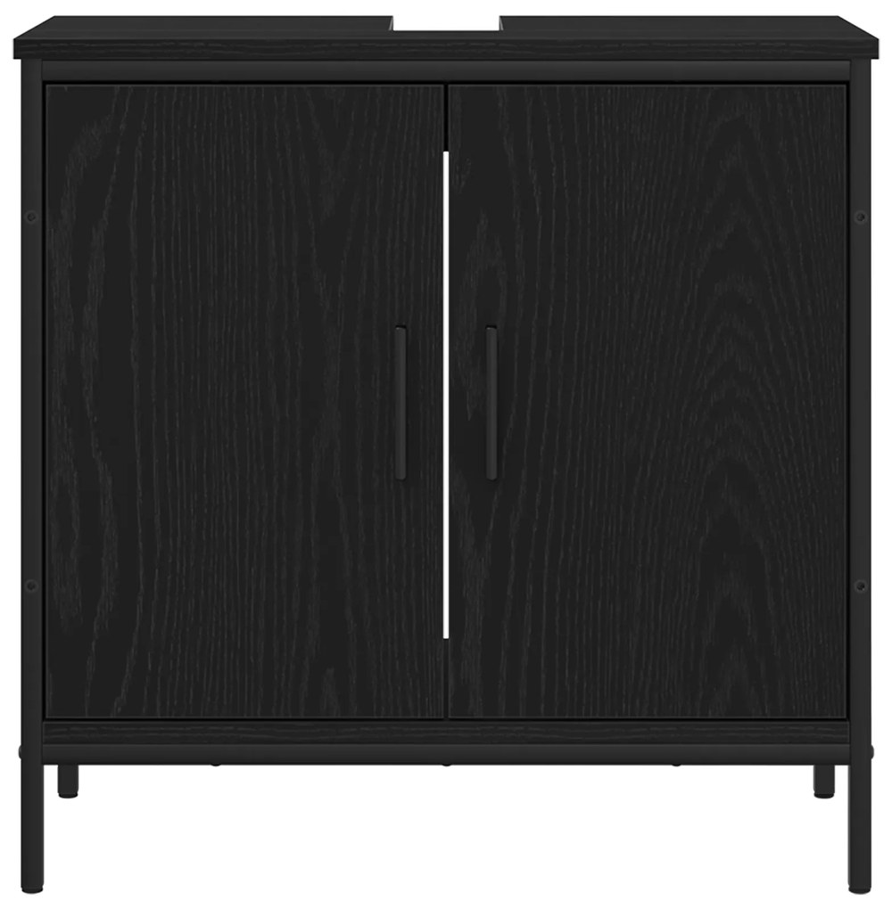 vidaXL Νιπτήρας Μπάνιου Μαύρο Δρυς 60x30x60 εκ Επεξεργασμένου Ξύλου
