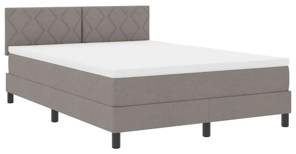 vidaXL Κρεβάτι box spring με στρώμα Taupe 140 x 200 cm ύφασμα