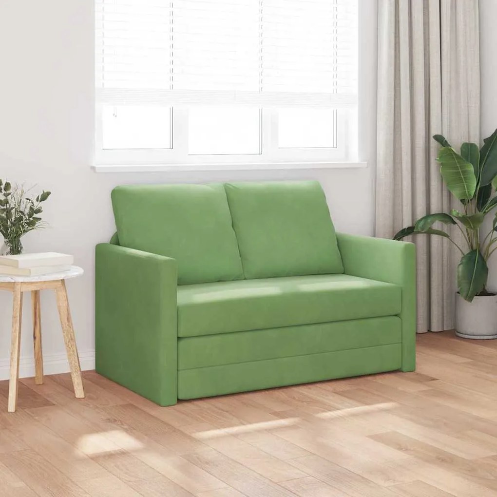 vidaXL Καναπές-κρεβάτι Ανοιχτό πράσινο 122 x 70 x 60 εκ Βελούδο