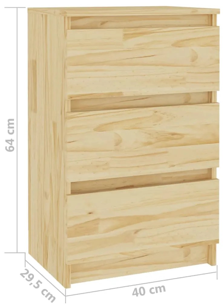 vidaXL Κομοδίνα 2 Τεμ. 40 x 29,5 x 64 εκ. από Μασίφ Ξύλο Πεύκου