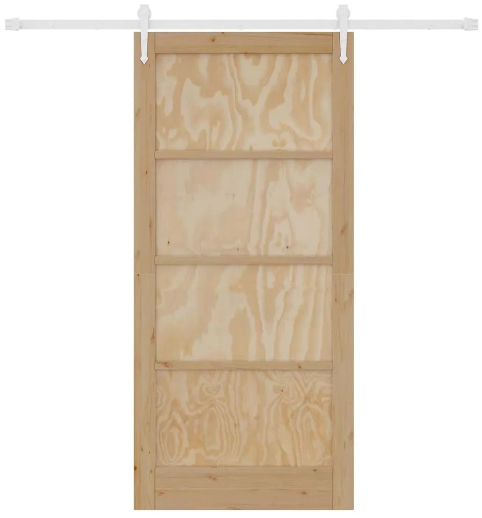 vidaXL Συρόμενη Πόρτα Φυσικό και λευκό 93 x 202 cm