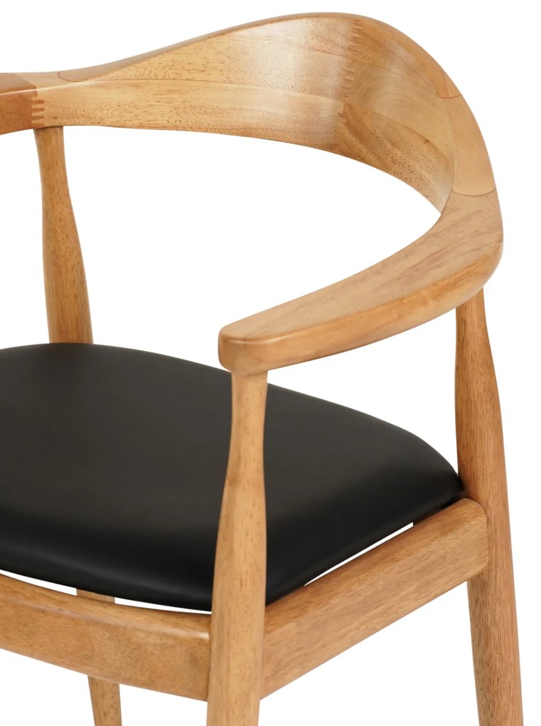 ΠΟΛΥΘΡΟΝΑ ΤΡΑΠΕΖΑΡΙΑΣ ADOR HM9948.01 RUBBERWOOD ΣΕ ΟΑΚ ΚΑΙ ΜΑΥΡΟ PU 62x54x76,5Υεκ