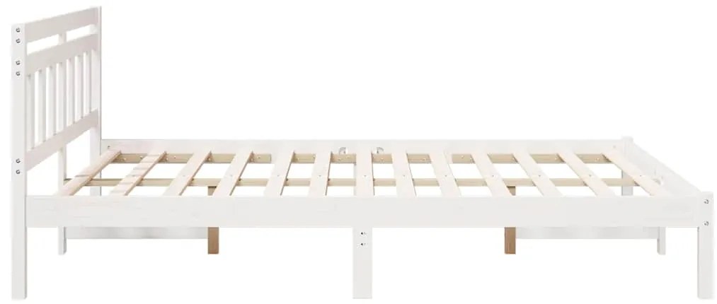 vidaXL Σκελετός Κρεβατιού Λευκό 150 x 200 cm Στερεά ξυλεία πεύκου