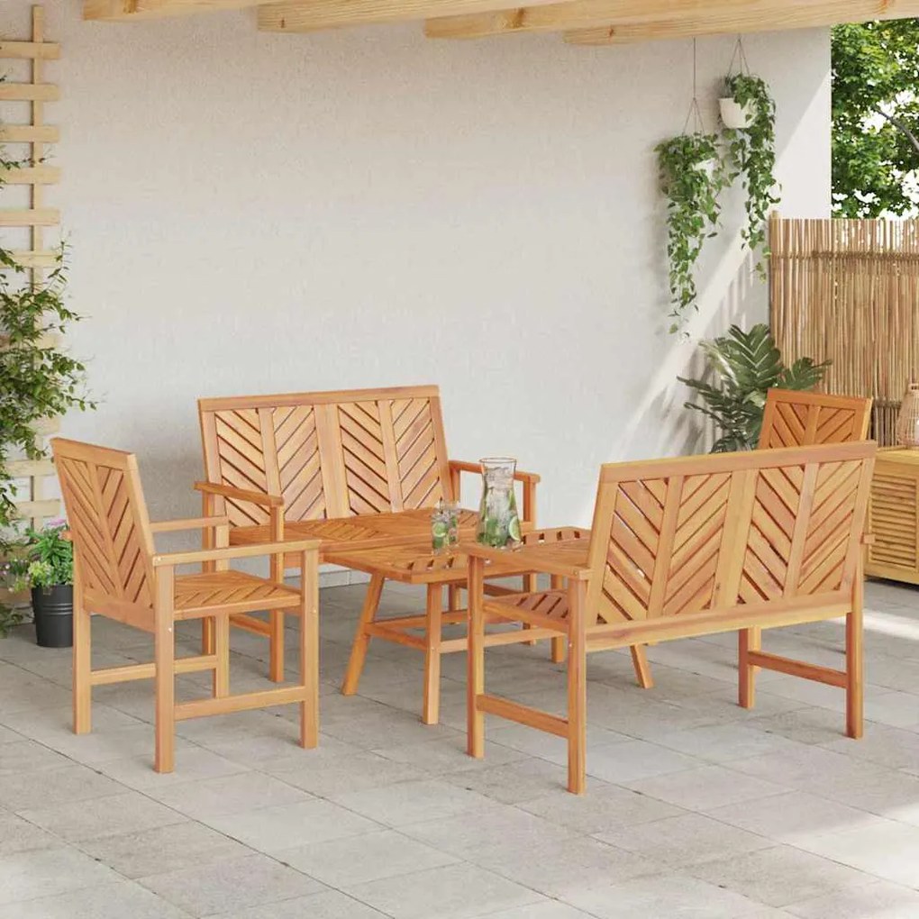 vidaXL Σετ Ξαπλώστρας Κήπου 3 pcs Καφέ Μασίφ ξύλο ακακίας