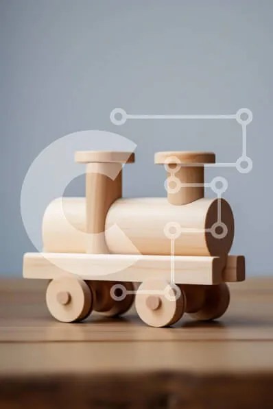 Intra Συλλεκτικό Ξύλινο Παζλ Plywood  4mm - Γοητευτικό ξύλινο τρένο παιχνιδιών στο τραπέζι Σε Ξύλινο Κουτί - Διαστάσεις: 10x10 cm – 25 κομμάτια