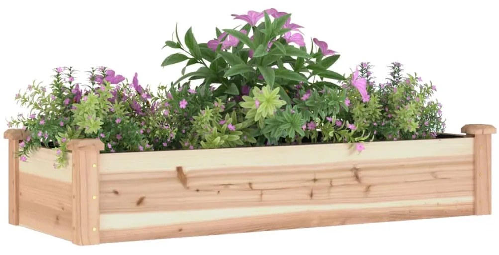 vidaXL Ζαρντινιέρα Υπερυψ. με Επένδυση 120x45x25 εκ. Μασίφ Ξύλο Ελάτης