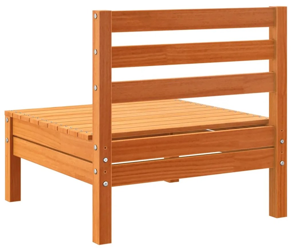 vidaXL Καναπές Κήπου Χωρίς Μπράτσα 2 τεμ. Καφέ Κεριού Μασίφ Πεύκο