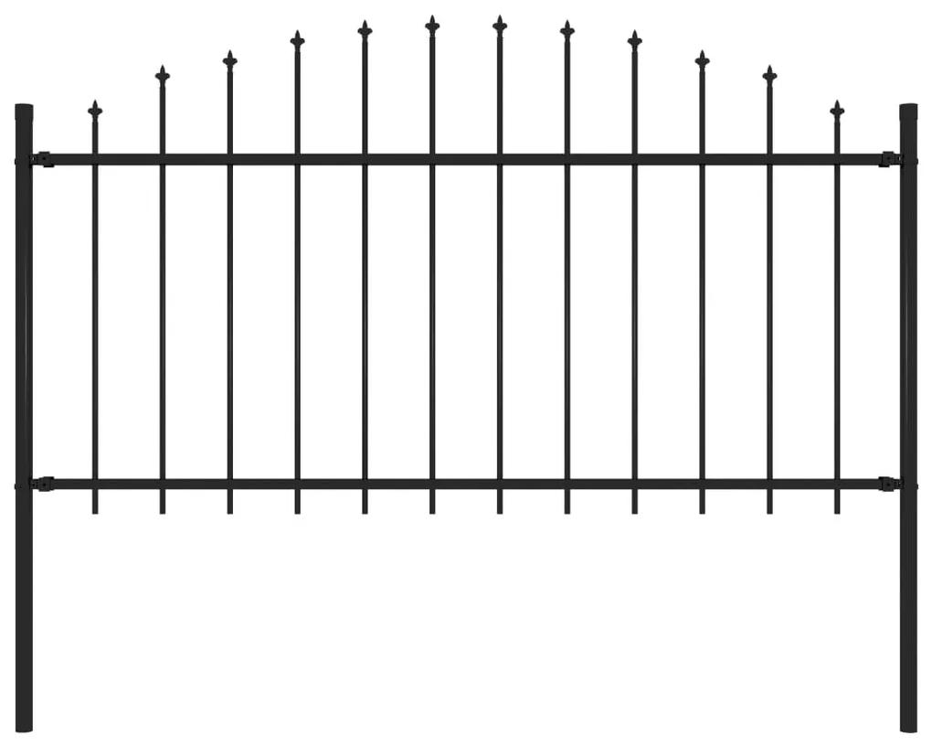 vidaXL Κάγκελα Περίφραξης με Λόγχες Μαύρα (1,25-1,5) x 1,7 μ. Ατσάλινα