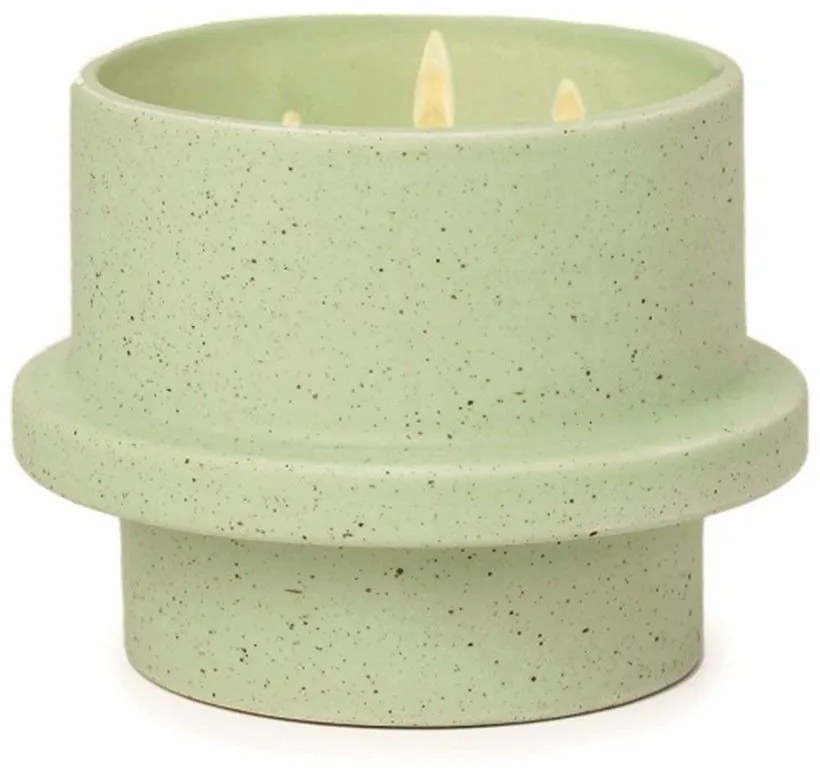 Κερί Σόγιας Αρωματικό Folia Bamboo And Green Tea 326gr Σε Κεραμικό Γλαστράκι 12x12x9,5 Sage Green Paddywax Soy Wax