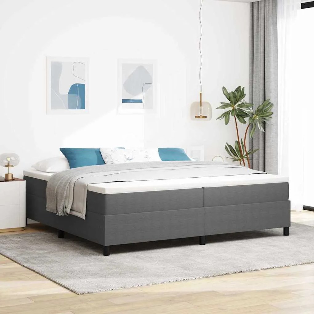 vidaXL Κρεβάτι Box Spring Ανοιχτό Γκρι 200x200 εκ Τσαντόν