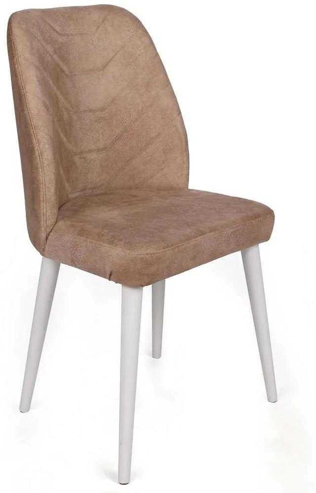 Καρέκλα Dallas (Σετ 4Τμχ) 974NMB1587 50x49x90cm Clay-White Μέταλλο,Βελούδο,Ξύλο