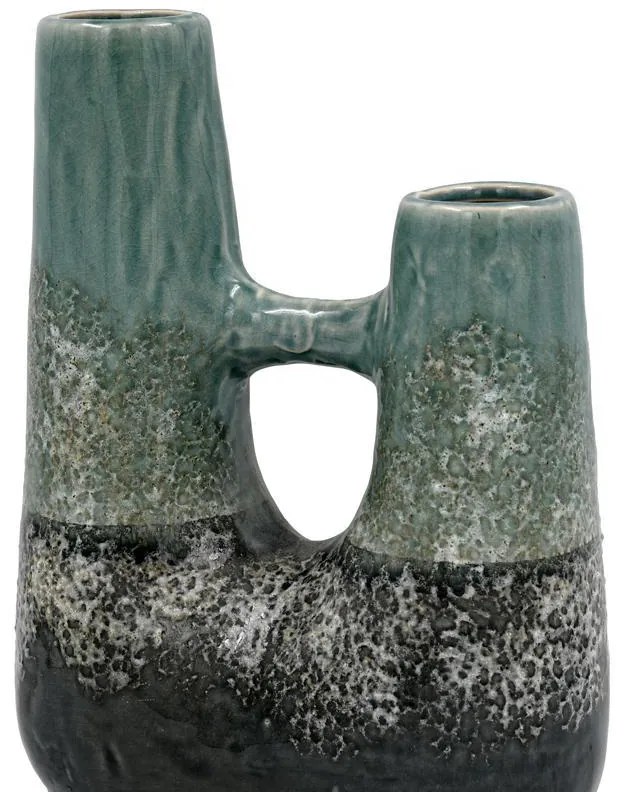 Κεραμικό Βάζο FL3204 Fylliana Πράσινο - Γκρί 20x11x26 εκ. 20x11x26 εκ.