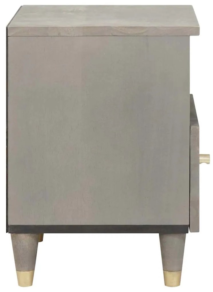 vidaXL Κομοδίνο 2 pcs Γκρι 40 x 33 x 46 εκ. Μασίφ ξύλο μάνγκο