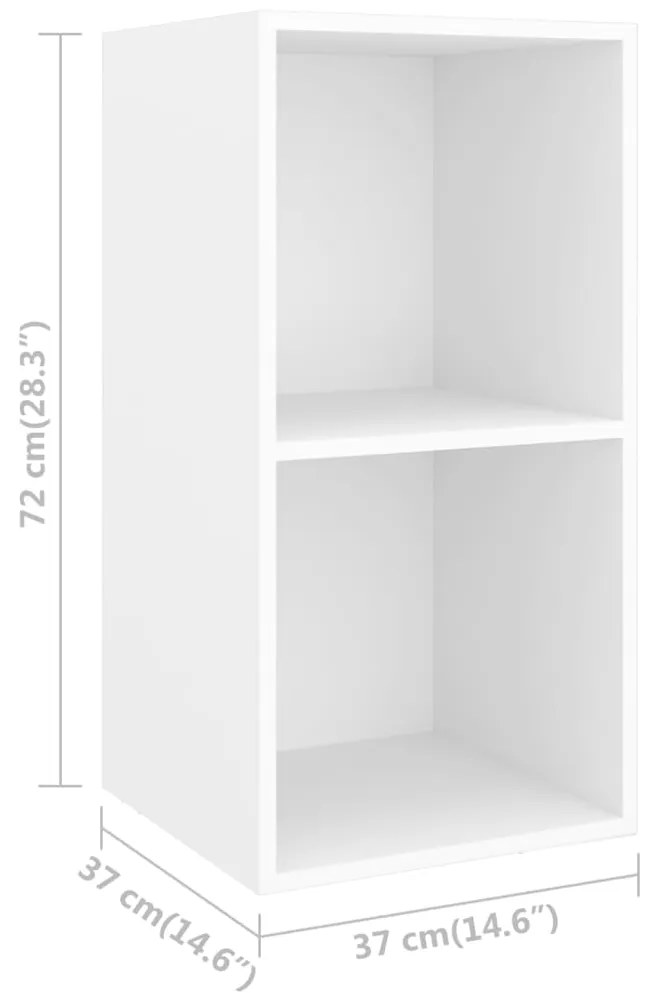 Έπιπλο Τηλεόρασης Κρεμαστό Λευκό 37x37x72 εκ. από Επεξ. Ξύλο 805471
