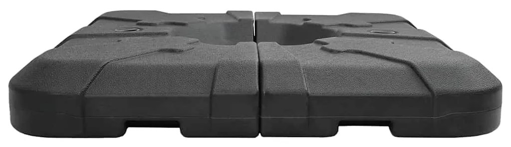 vidaXL Σετ Βάσης Ομπρέλας 2 pcs Μαύρο 88.5 x 88.5 x 12 εκ. Πλαστικό
