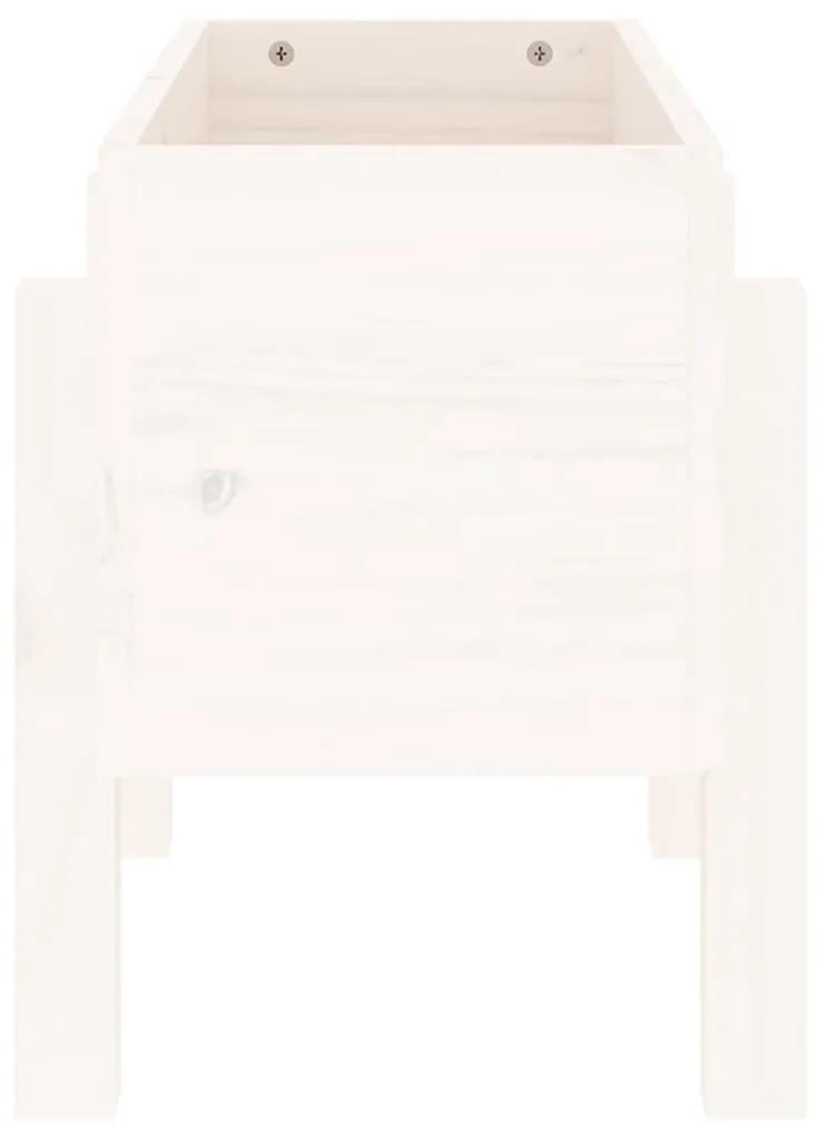vidaXL Ζαρντινιέρα Λευκή 62 x 30 x 38 εκ. από Μασίφ Ξύλο Πεύκου