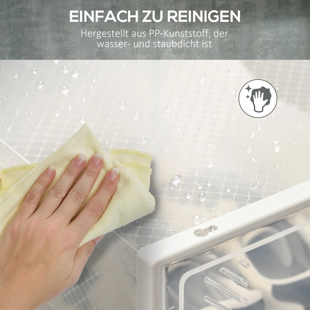 HOMCOM Μοντέρνο Σύστημα Ραφιών με 18 Θήκες, Σύστημα Κουτιών, 25 cm x 35 cm x 19 cm, Διαφανές