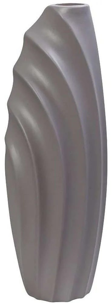 Βάζο Κεραμικό Ασύμμετρο MIG112 18,8x14,7x57cm Light Grey Espiel Ceramic