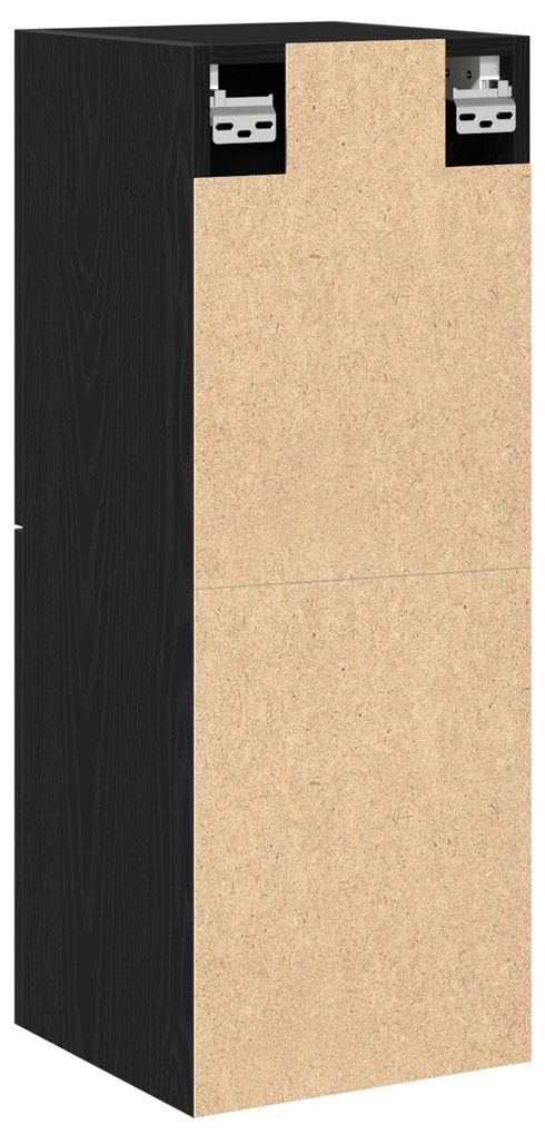 vidaXL Ντουλάπι Τοίχου Μπάνιου Μαύρη Δρυς 30x30x80 εκ, Κατασκευασμένο από Ξύλο