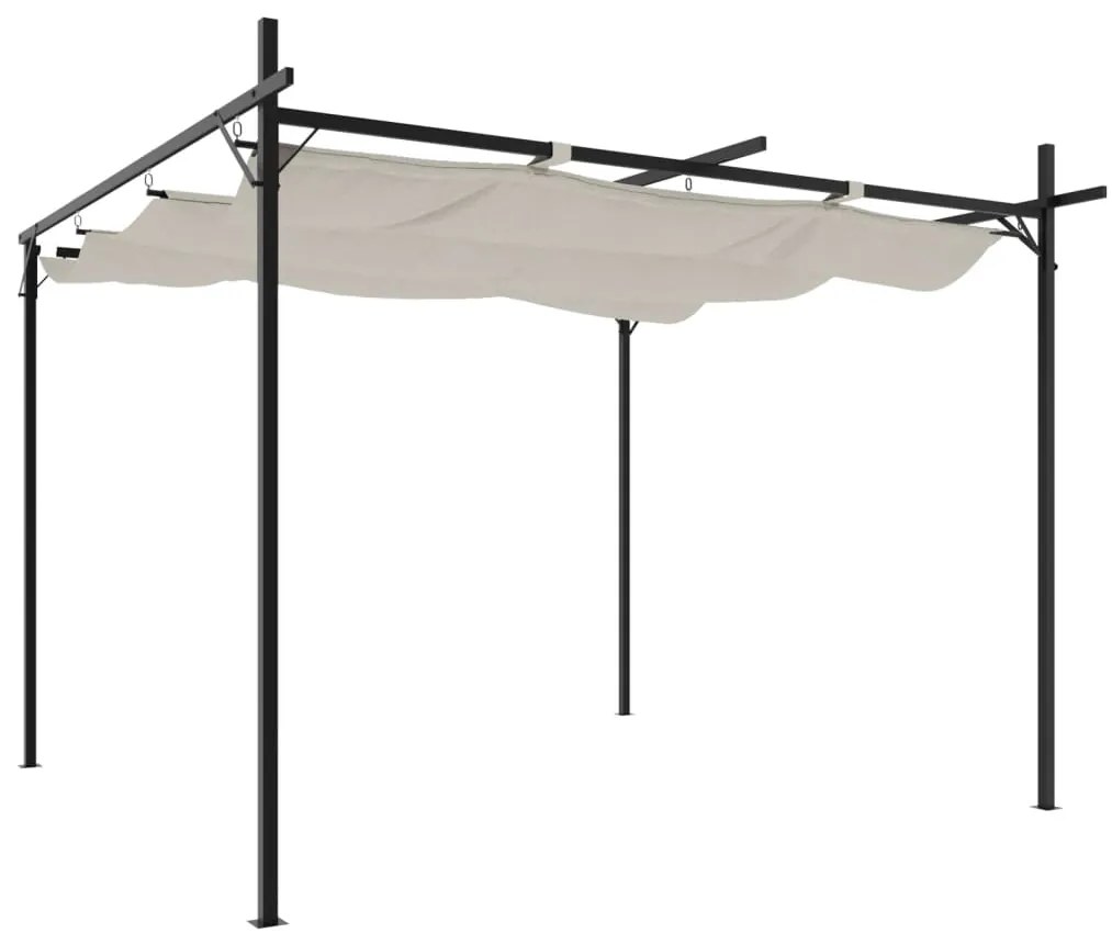 vidaXL Πέργκολα με Πτυσσόμενη Οροφή Κρεμ 295 x 292 x 230 εκ.