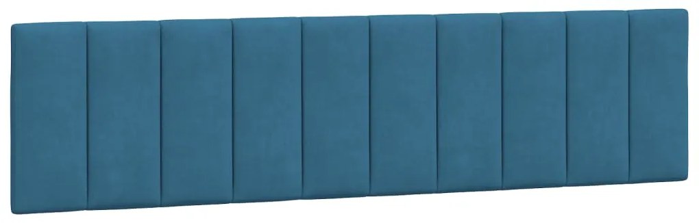 vidaXL Κρεβάτι με Στρώμα Hanko Μπλε 200x200 εκ. Βελούδινο